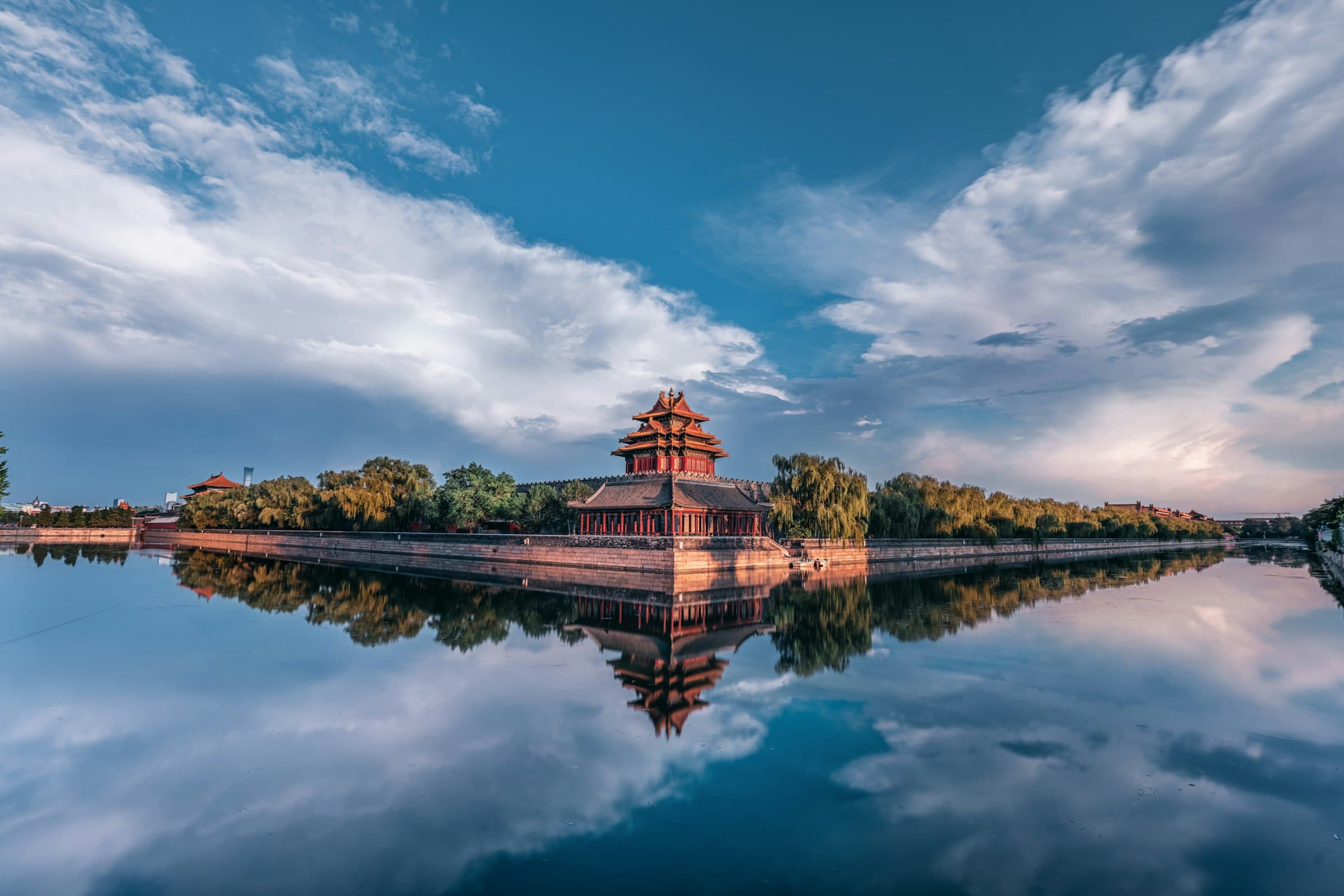 Suasana Chengdu di bawah cahaya senja